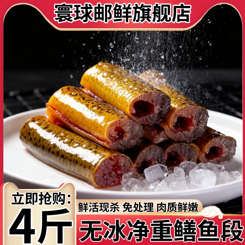 鳝鱼段新鲜冷冻去内脏去肠正宗鳝鱼片大条黄鳝半成品鳝丝商用批发