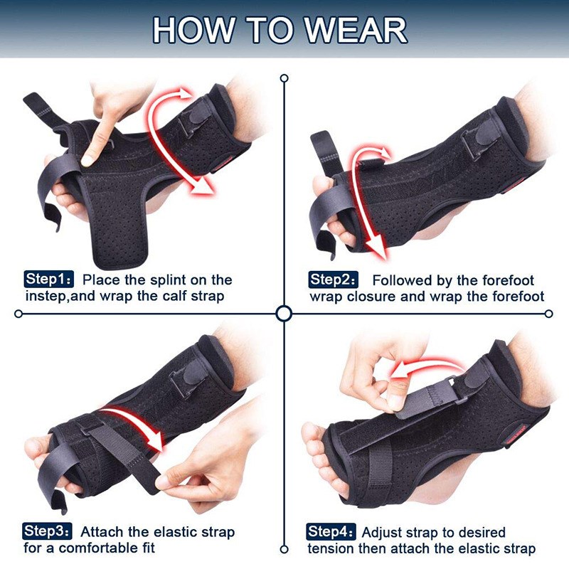 1pc Abdjustable Plantar Fasciitis Night Foot Splint Drop Ort