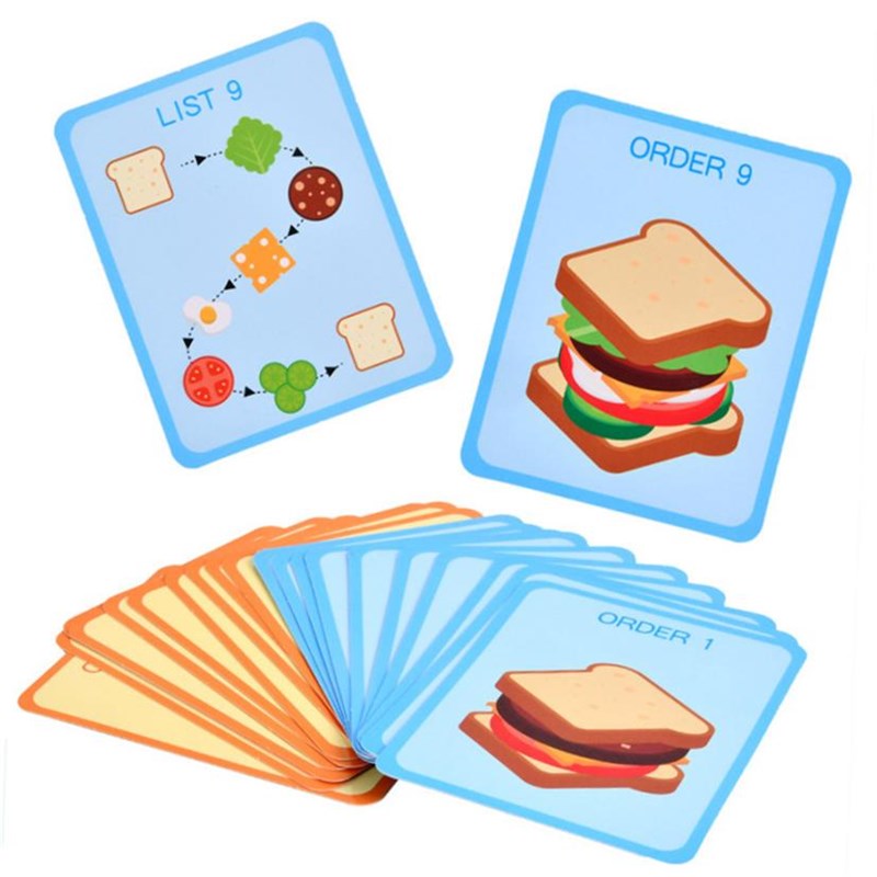 Montessori Wooden Burger StackAing Toys for Toddlers and Kid