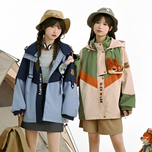 疯狂动物城朱迪尼克森女部落原创山系露营情侣时尚休闲款外套风衣