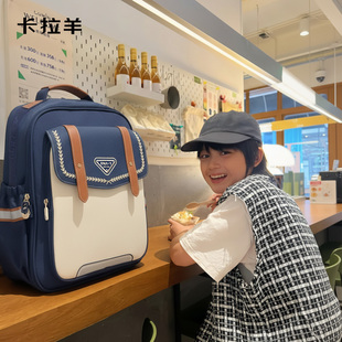 卡拉羊书包ins小众小学生男童减负大容量双肩包新型护脊女孩背包