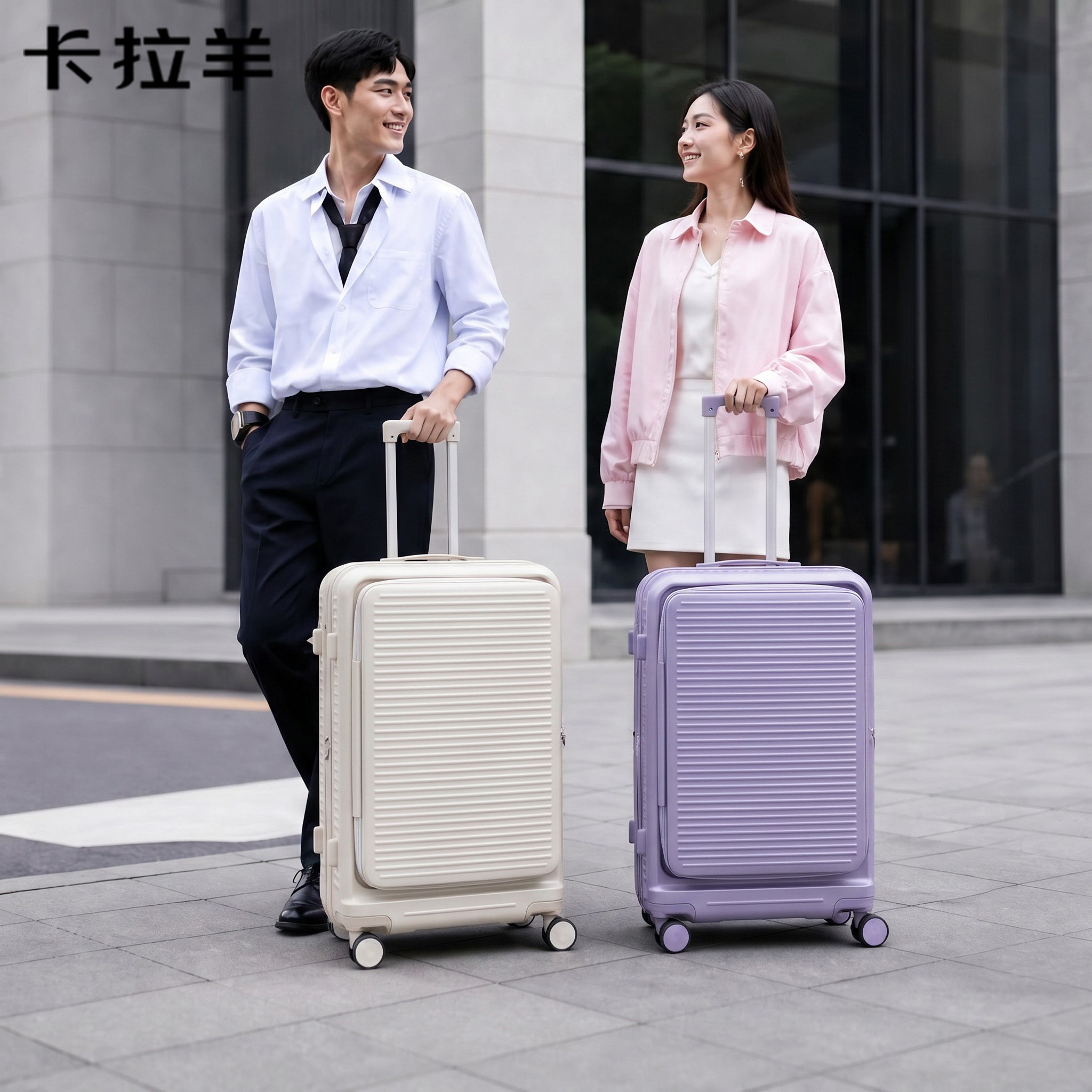 卡拉羊2026新款行李箱女生大容量商务出差超轻便拉杆箱