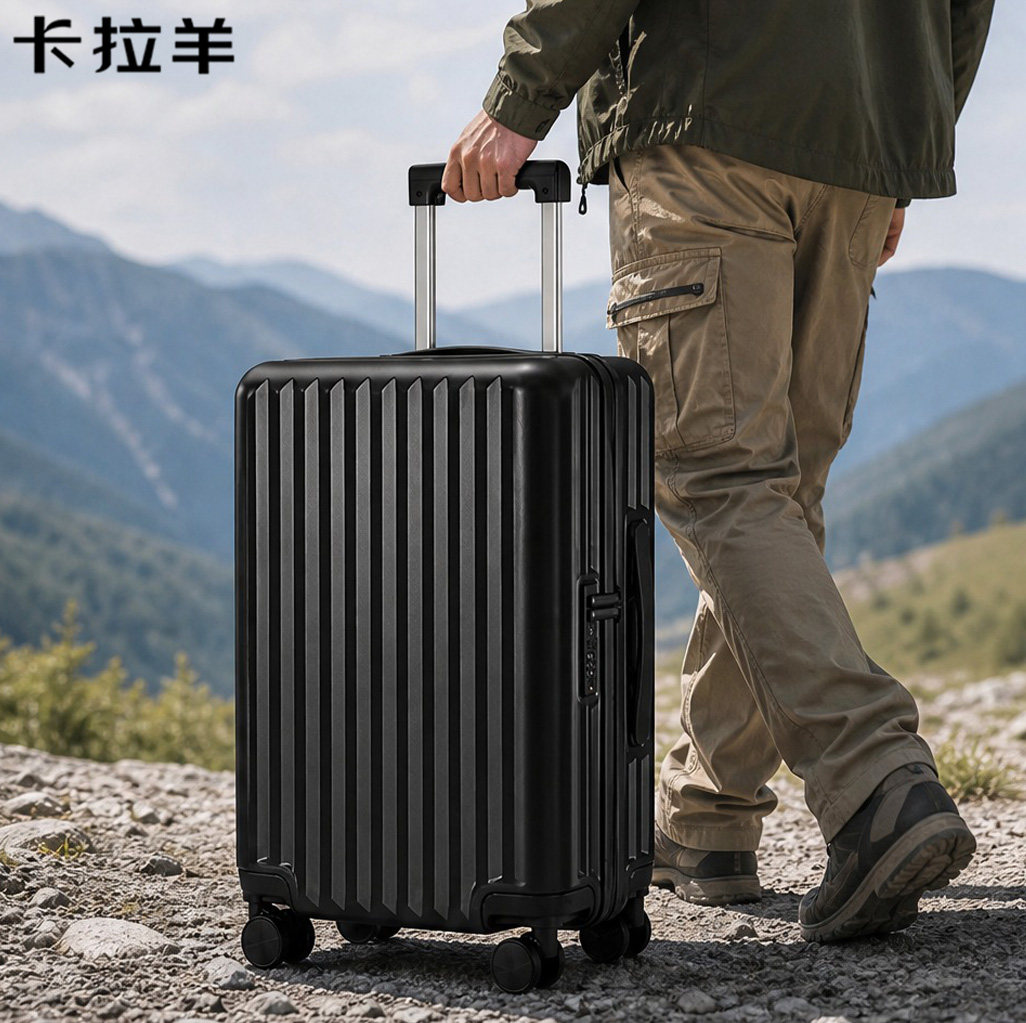 卡拉羊旅行箱女短途旅行拉杆密码箱20寸登机箱万向轮PC材质