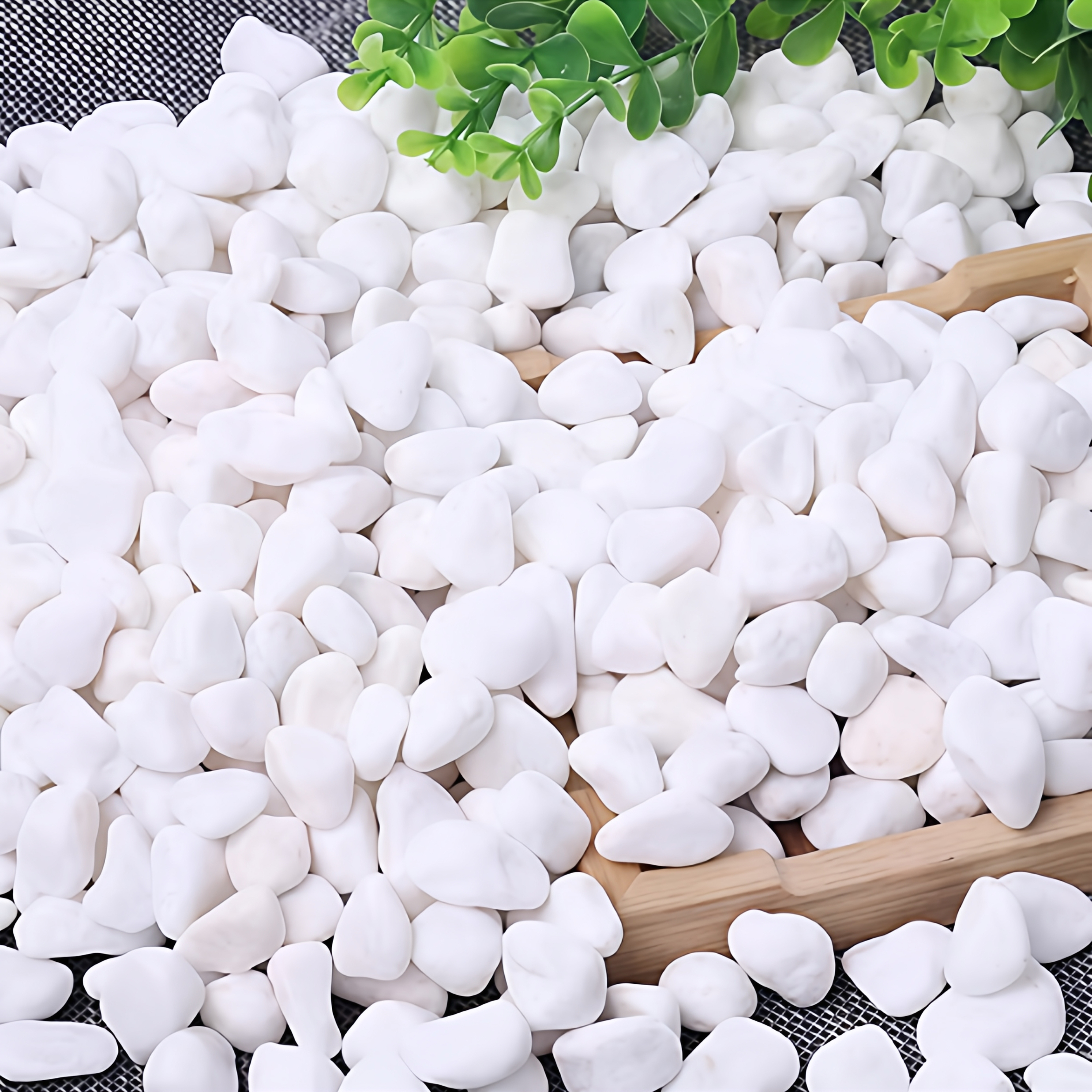 白色小石子庭院装饰造景鹅卵石阳台花盆多肉铺面石头景观白石头