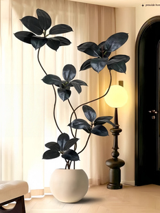 大型模拟绿色植物橡胶树盆栽室内客厅落地绿色钻石彷生假植物Wabi