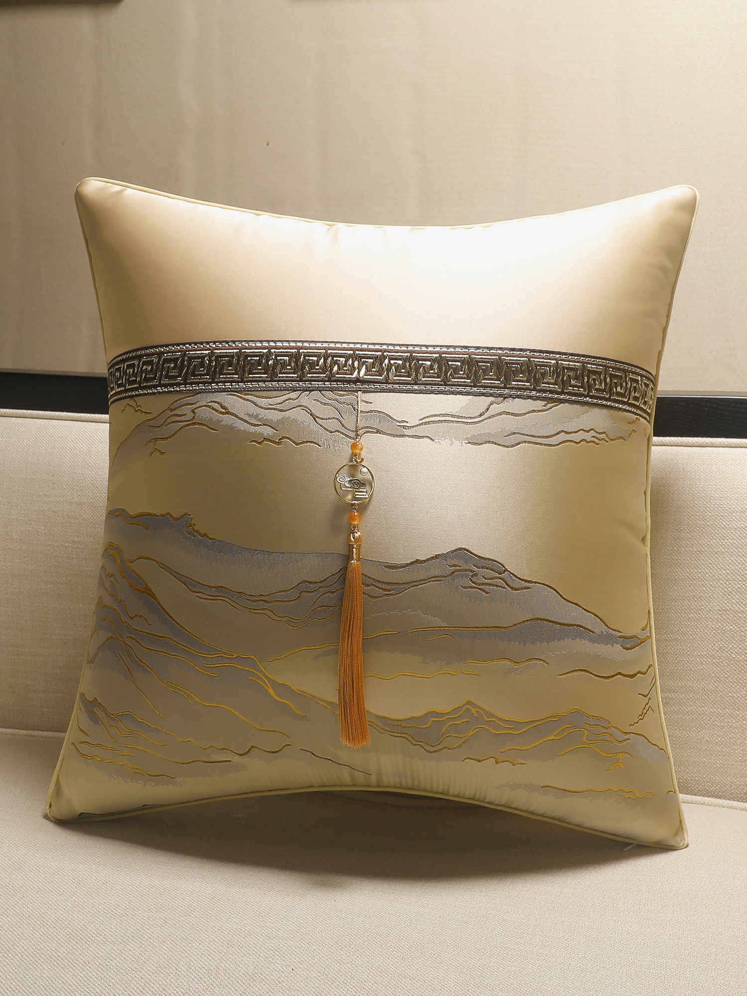 客厅沙发靠背枕头枕办公室腰枕床头靠背垫新的中国风格枕套靠背与