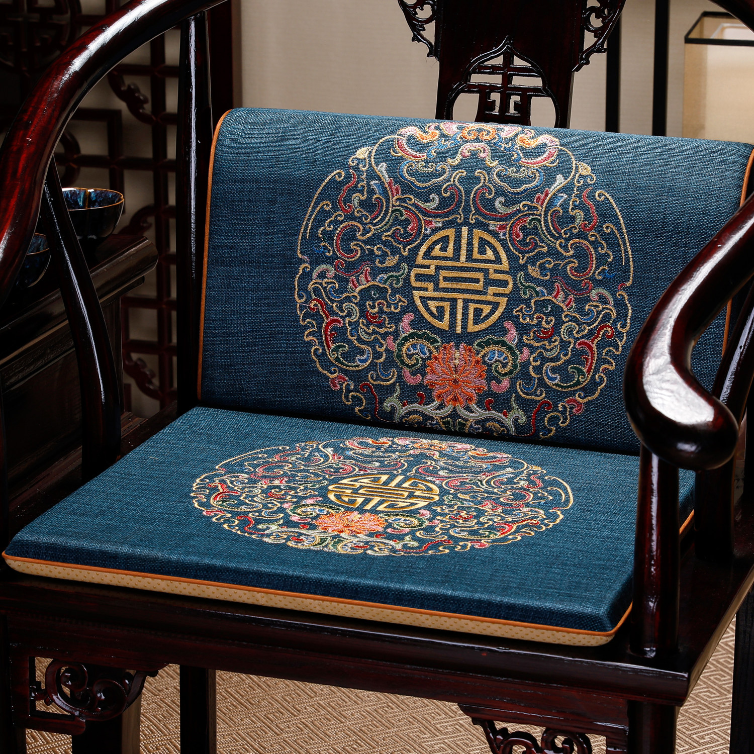 新中式红木椅子坐垫实木沙发垫靠垫圈椅茶椅腰靠太师椅垫屁垫腰垫