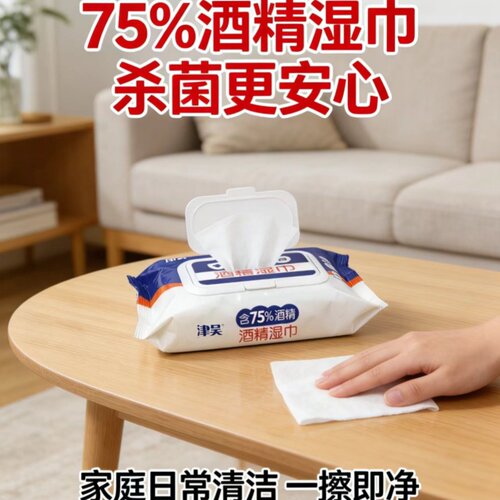 津昊75型酒精消毒湿巾便携湿巾