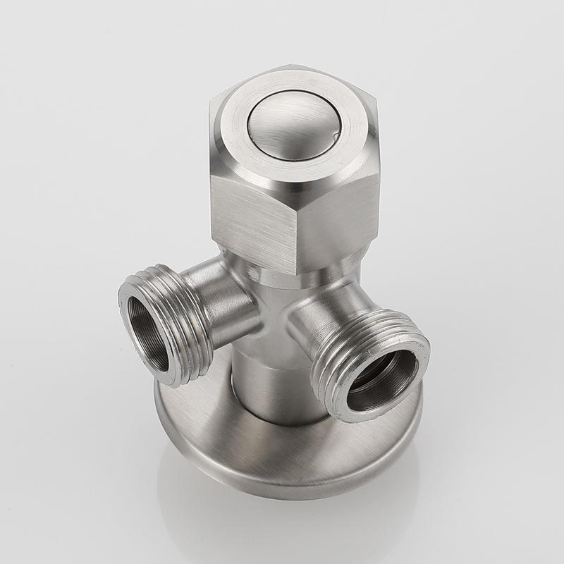 新品加厚防爆3阀04不锈钢三角阀一进二出双水通三角马桶热通器止