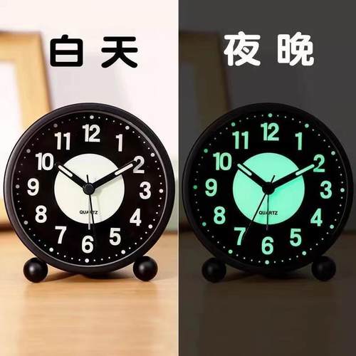 夜光小闹钟学生用儿童床头电子时钟表钟面创意个性懒人闹铃大音量