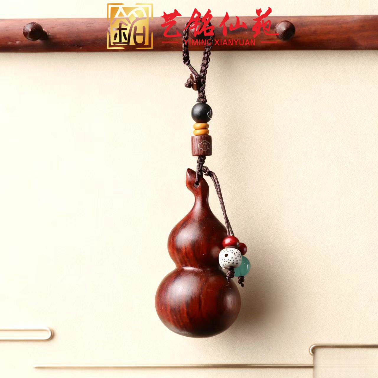 直销紫檀木葫芦手把件绿檀实木雕刻随身福禄葫芦手把件木制