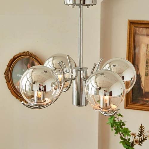 意式复古魔豆客厅吊灯现代简约中古创意极简卧室餐厅铁艺玻璃