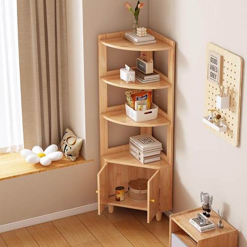 全实木角柜客厅墙转角柜落地多层书BH350-1.架置柜架简约三角物形