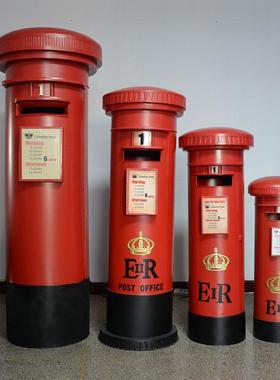 铁皮邮筒英国邮筒特大号模型复古信箱邮箱酒吧咖啡馆复古装饰摆件