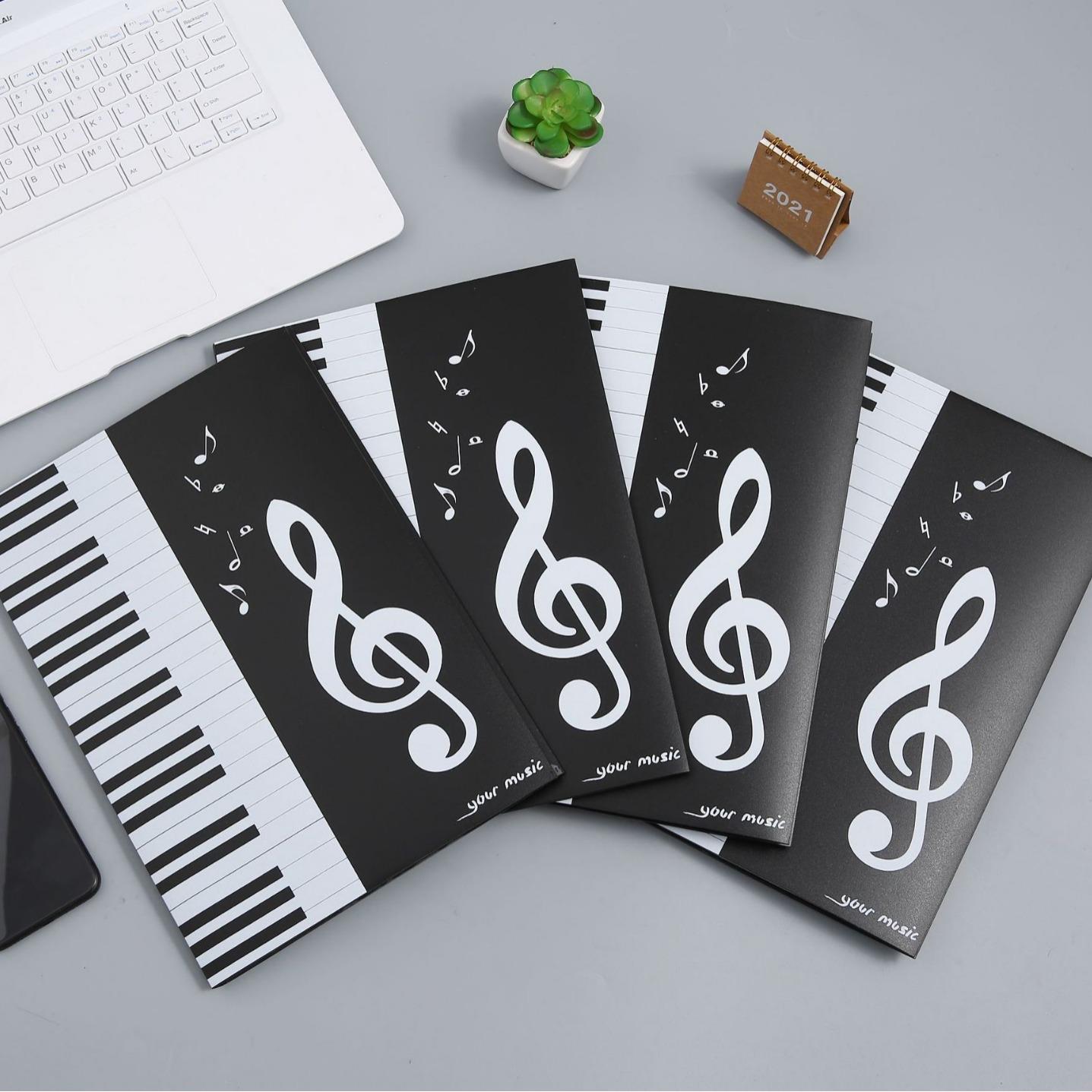 六页展开式乐谱夹改谱文件夹三折叠A4曲谱文件夹演奏用钢琴改谱夹