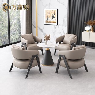 洽谈桌椅售楼部售楼处休息区酒店小圆桌洽谈桌接待一桌4椅组合