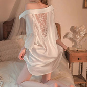 性感睡衣春秋款 纯欲风夏可外穿 睡裙薄款 女2026新款 男友风冰丝衬衫