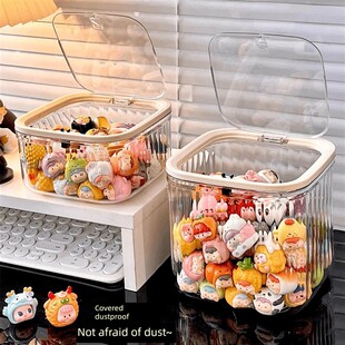 迷你的小可爱收纳盒透明可爱罐玩具盲盒食品点卡桌面饰品发饰展示