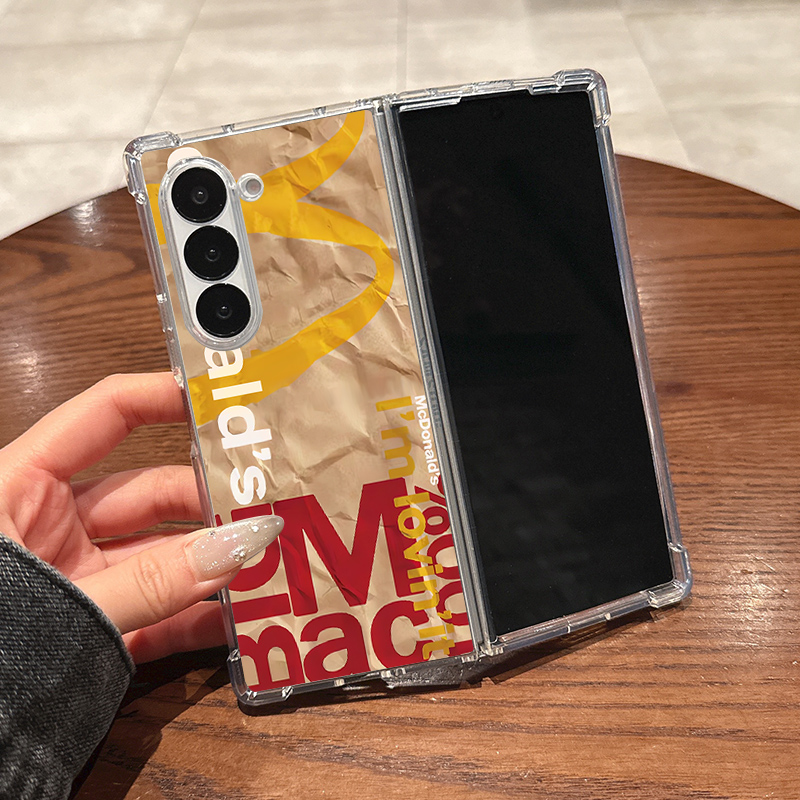 适用三星zfold6手机壳硅胶zfold5新款zfold4折叠屏zfold3翻盖2超薄透明横向M字母全包防摔男女款软外屏保护壳