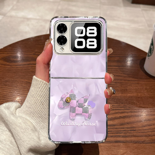 适用华为nova Flips手机壳novaFlip新款novaFlips超薄huawei透明洛可可小马浅粉色全包防摔女硬壳保护套