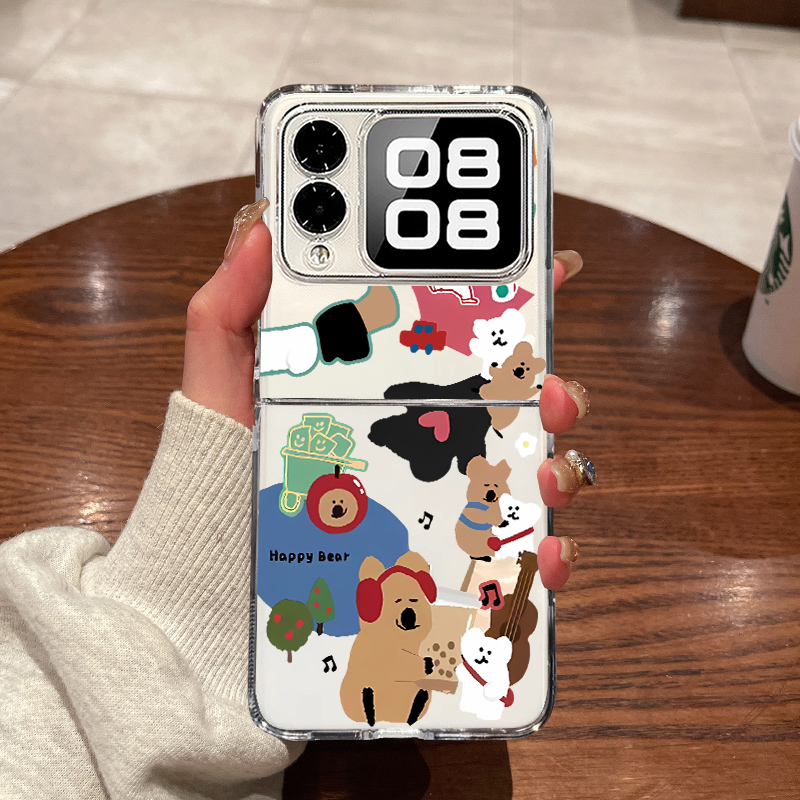 科迪福 适用华为nova Flip手机壳新款novaFlip折叠屏huawei超薄透明柿子椒小熊全包防摔男女网红款硬壳保护套