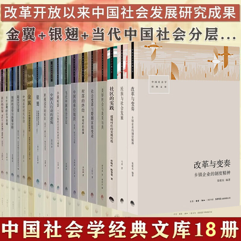 中国社会学经典文库全套18册改革与变奏：乡镇企业的制当代中国社会分层+小镇喧嚣+民族与社会发展+中国人行动的逻辑+金翼+银翅