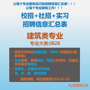 26届建筑类校招秋招春招国企央企社招实习找工作招聘信息汇总表