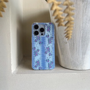 叶菽原创定制《蓝玫》新中式国风清冷小众高级感IMD双层适用苹果17/14/15/16promax双层亮面iPhone秋冬手机壳