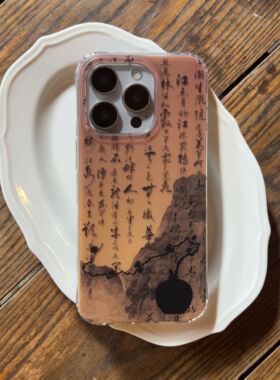 叶菽原创定制《山词》新中式国风清冷小众高级感IMD双层适用苹果17/14/15/16promax磨砂亮面iPhone秋冬手机壳