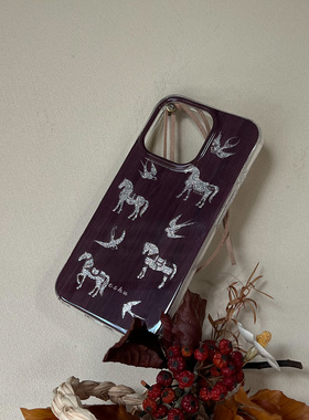 叶菽原创定制《白驹》新中式国风清冷小众高级感IMD双层适用苹果17/14/15/16promax闪粉马年双层iPhone手机壳