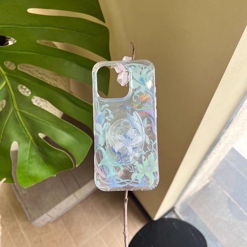 叶菽原创定制《琉璃禾》新中式国风小众高级感IMD双层适用苹果17/14/15/16promax闪粉iPhone支架百合手机壳