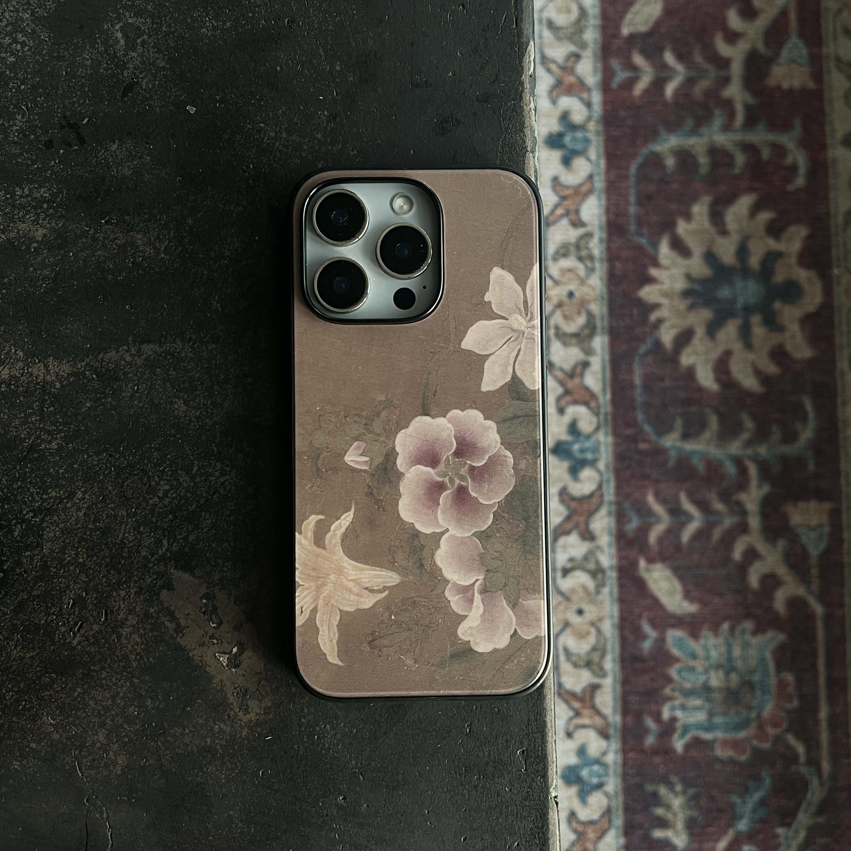 叶菽原创定制《繁花里》新中式国风清冷小众高级感IMD双层磨砂玻苹果17/14/15/16promax支架iPhone秋冬手机壳