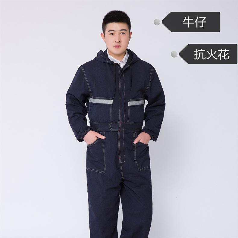 加厚牛仔连体工作服耐磨耐脏结实