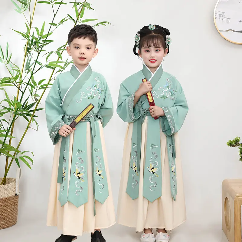 儿童古装演出服国学汉服三字经