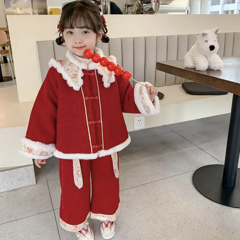 女童拜年服冬装儿童过新年衣服女