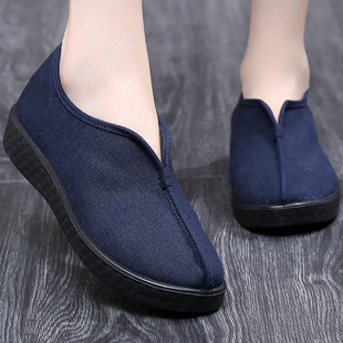 老北京布鞋复古女鞋中国风一脚蹬浅口透气禅修居士汉服比丘尼鞋子