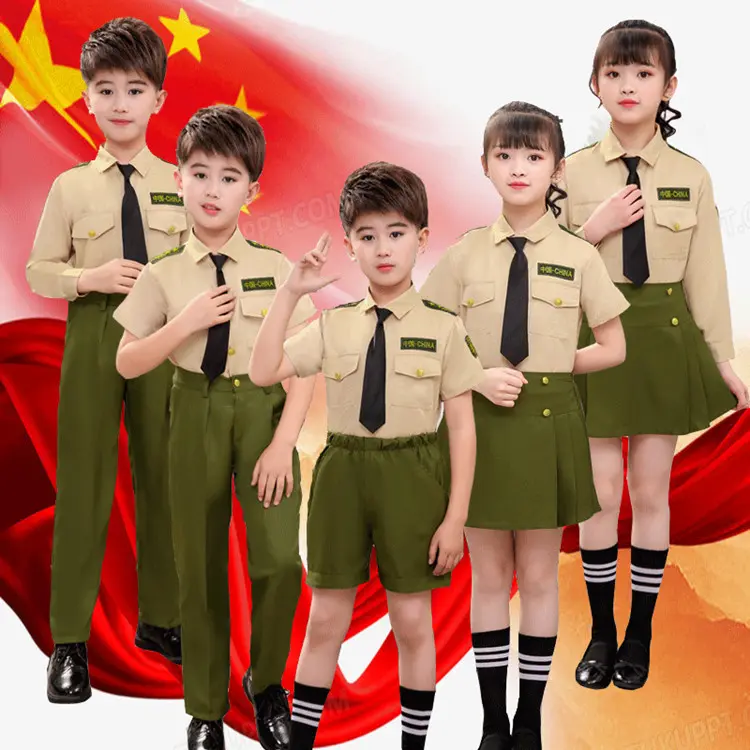 儿童军装套装制服小海军陆军衣