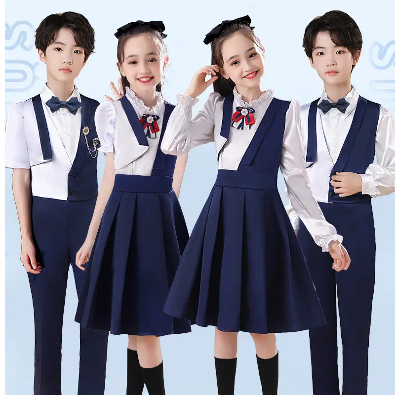 中小学生大合唱演出服男女童诗歌朗诵演讲表演服装儿童主持人礼服