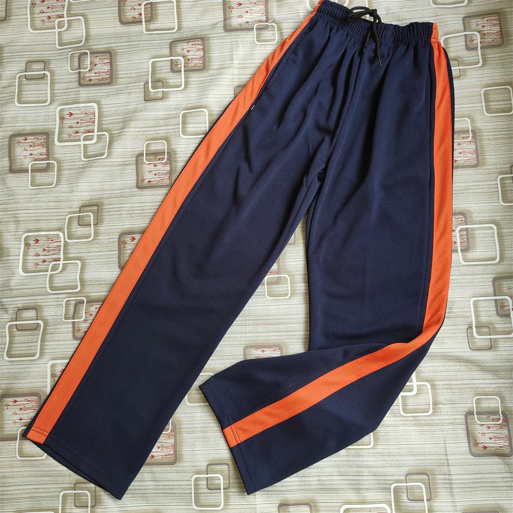 橙色边校服裤一条杠藏蓝