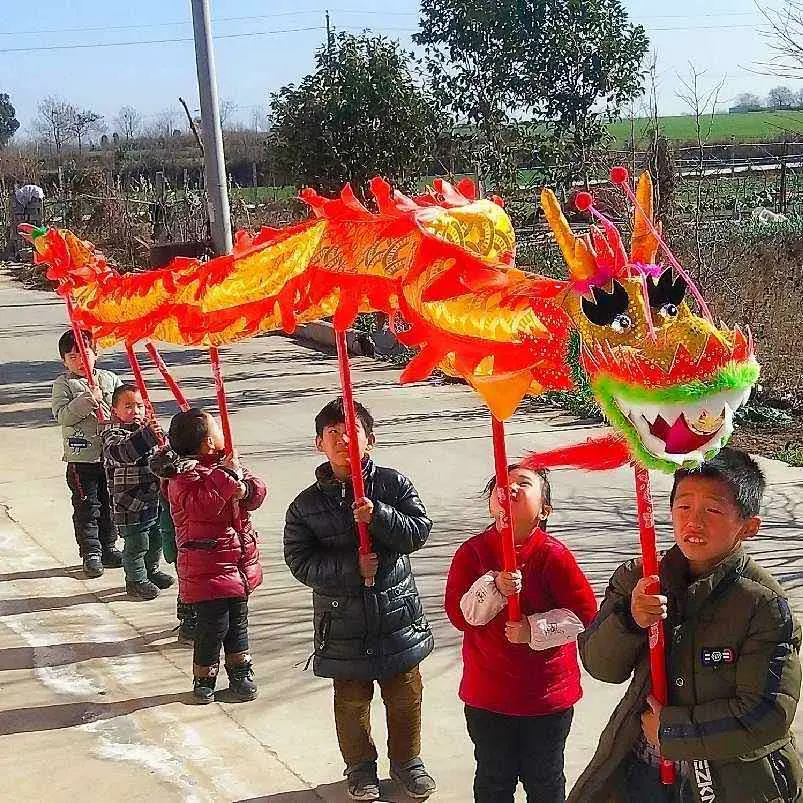 舞龙道具布龙龙头儿童龙灯整套