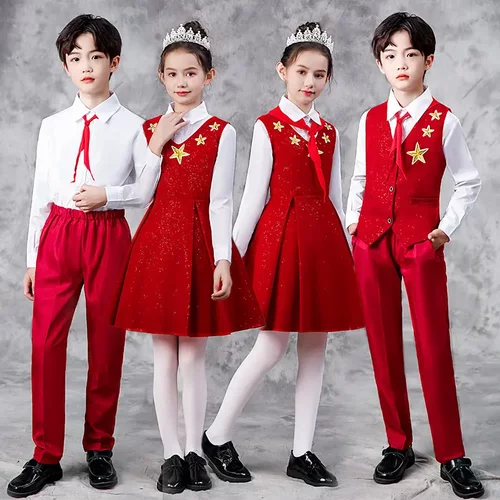 国庆儿童合唱服中小学生红领巾