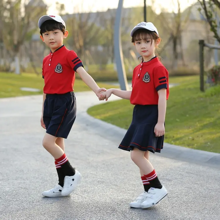 中小学生校服夏季英伦风套装儿童班服运动服幼儿园园服夏装短袖棉
