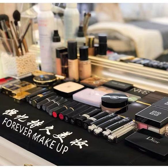 网红黑色毛巾化妆台布家居摄影makeup毛巾定制logo化妆师摆台防水