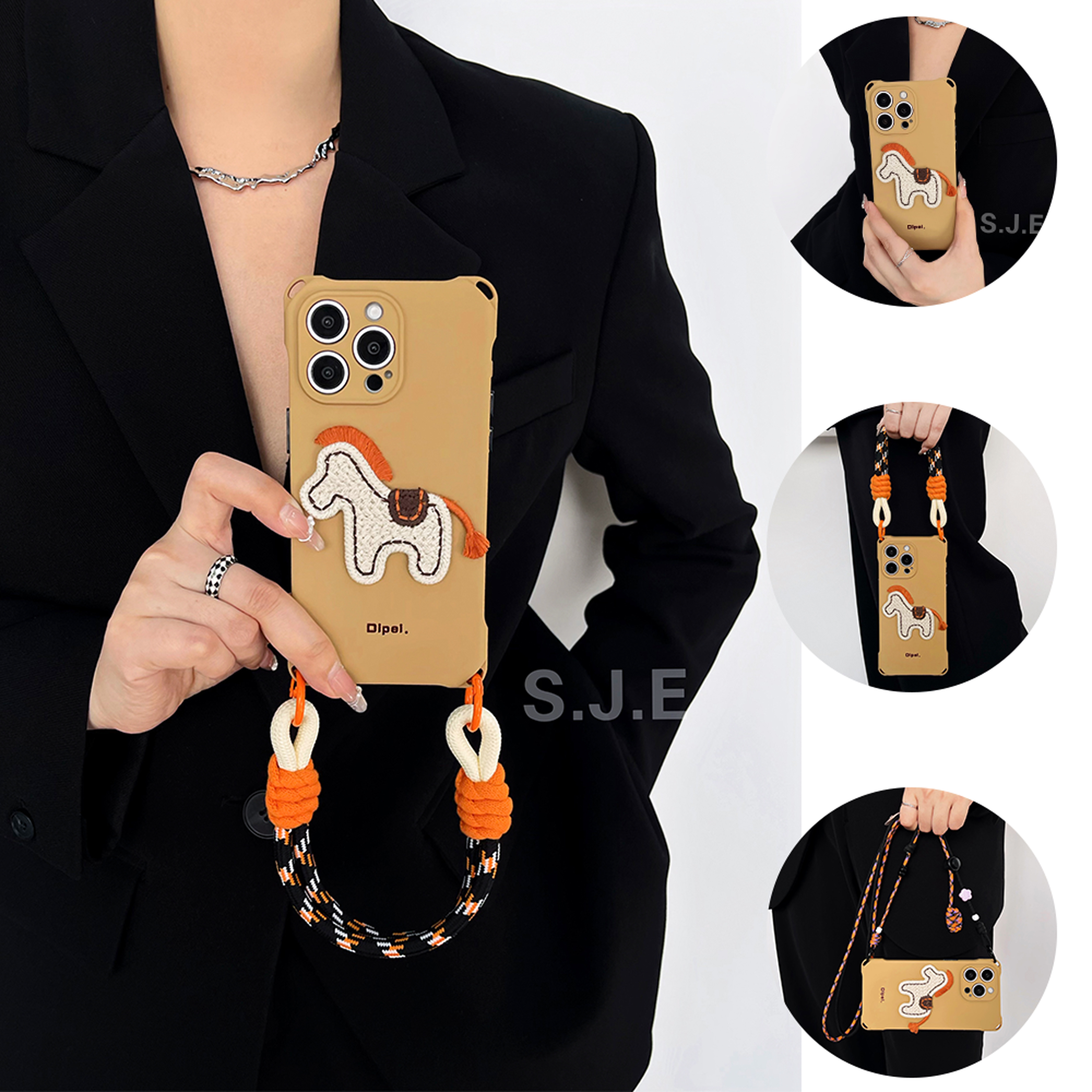 简约DIY马四角带孔可斜挎侧背挂绳手机壳手提适用苹果iPhone16/17promax小米15荣耀华为mate70/P80防摔nova14,3C数码配件,手机保护套/壳,淘宝优惠券,粉丝福利购,淘宝优惠卷