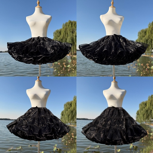 可爱熊裙撑lolita无骨软纱撑日常暴力蓬蓬裙洛丽塔鸭屁股飞天裙撑