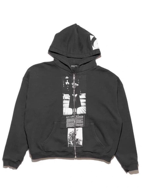 erd25ss忧郁的富二代修女zip拉链卫衣做旧水洗贴布帽衫外套