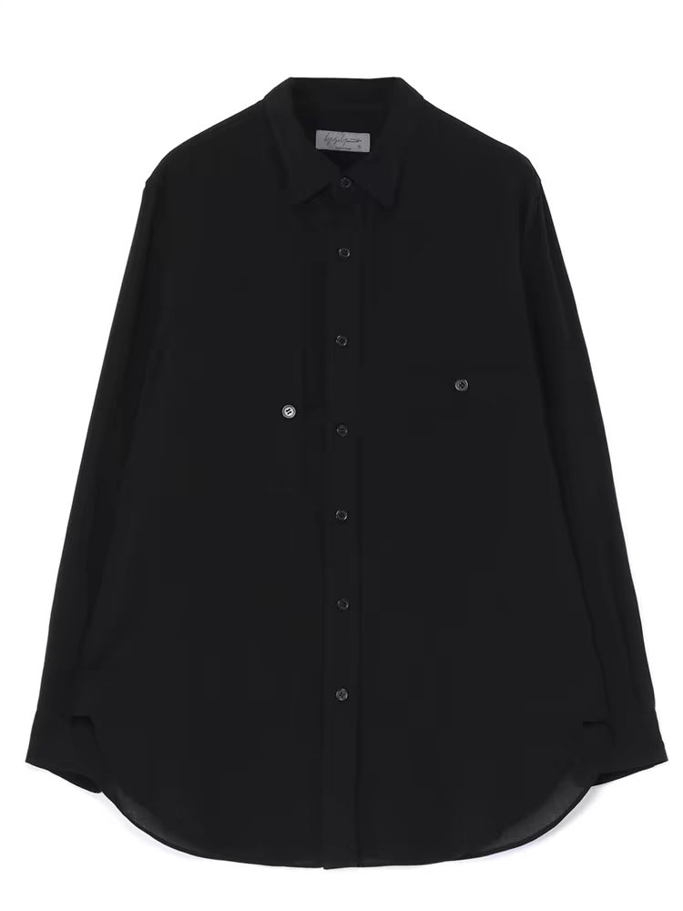 Yohji 山本耀司 暗黑系长袖衬衫休闲宽松不规则口袋衬衣男女款