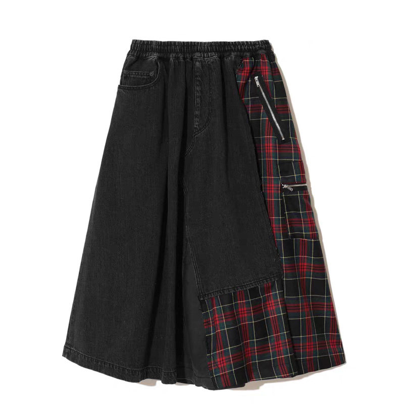 UNDERCOVER 高桥盾 25秋冬 格纹拼接 半身裙 格子牛仔裙裤 男女款