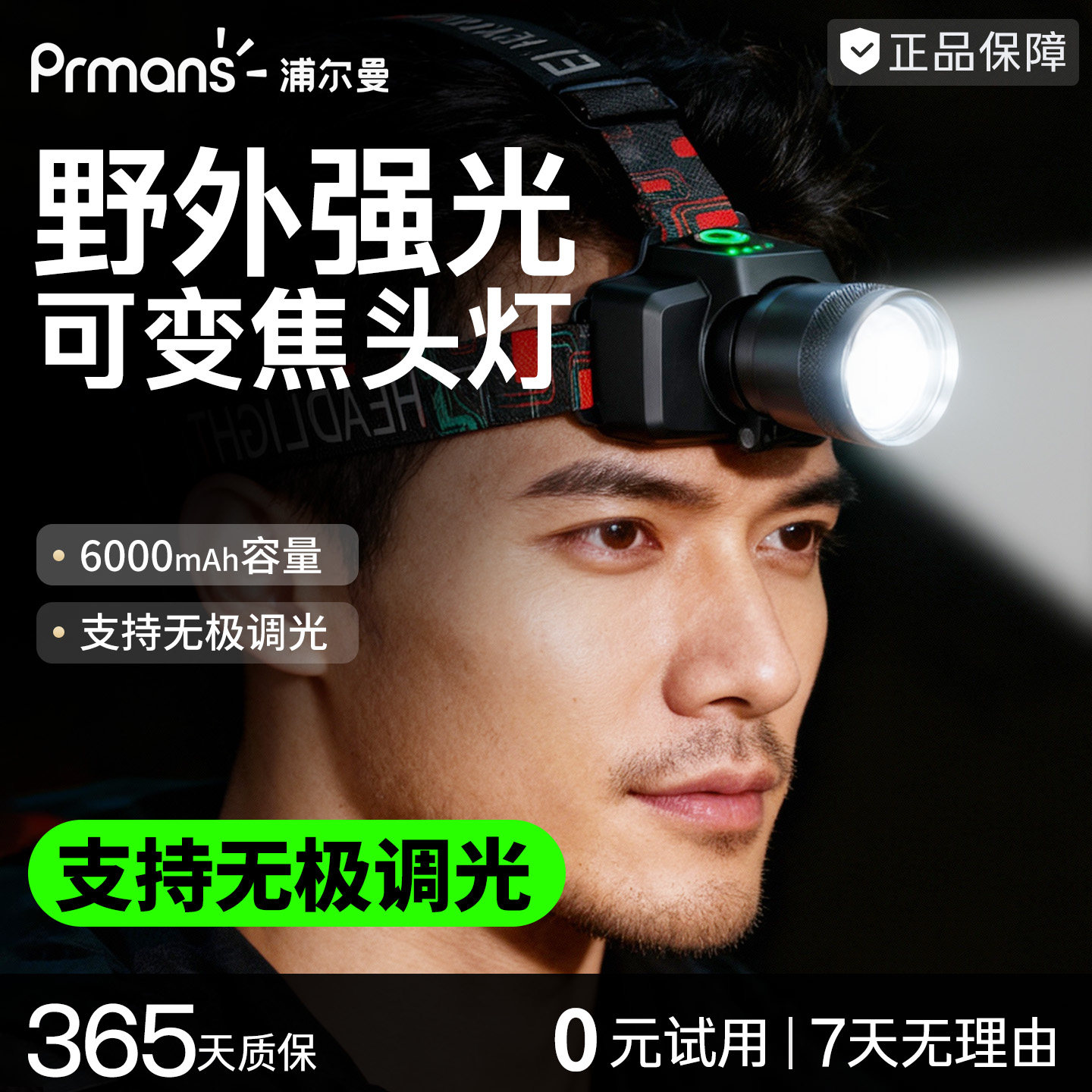 头灯2026新款强光超亮充电头戴式户外登山野外手电筒激光照明灯