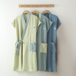 男士 浴巾成人纯棉吸水速干游泳纱布大人睡袍可穿可裹 女款 浴袍夏季